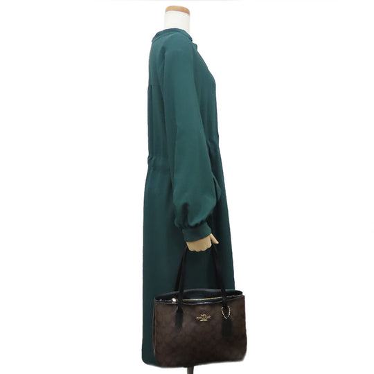 COACH Tote Bag F73293 leather Brown Women Used Authentic