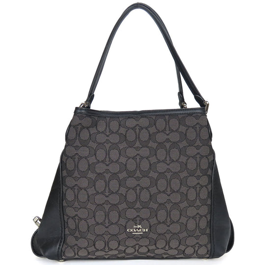 COACH Handbag 57933 Canvas, Leather black Women Used Authentic