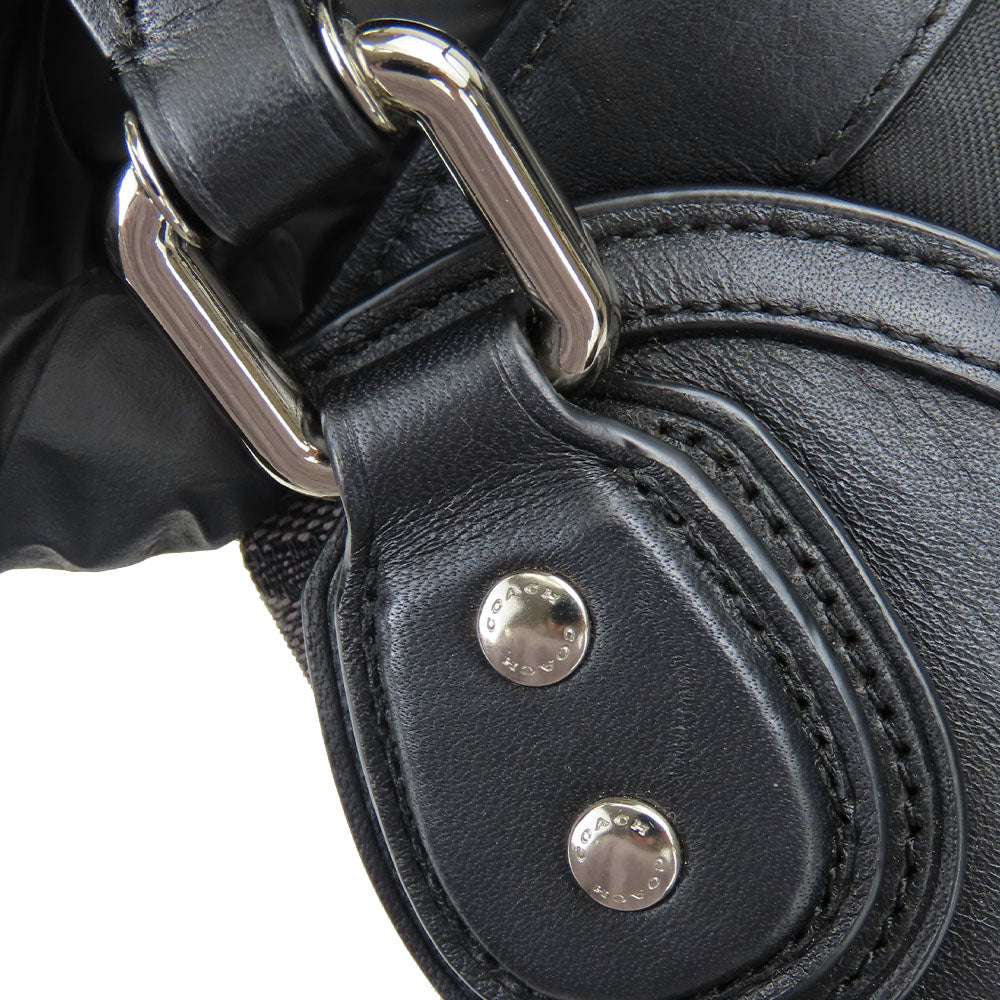 COACH Handbag 57933 Canvas, Leather black Women Used Authentic