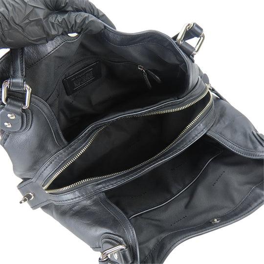 COACH Handbag 57933 Canvas, Leather black Women Used Authentic