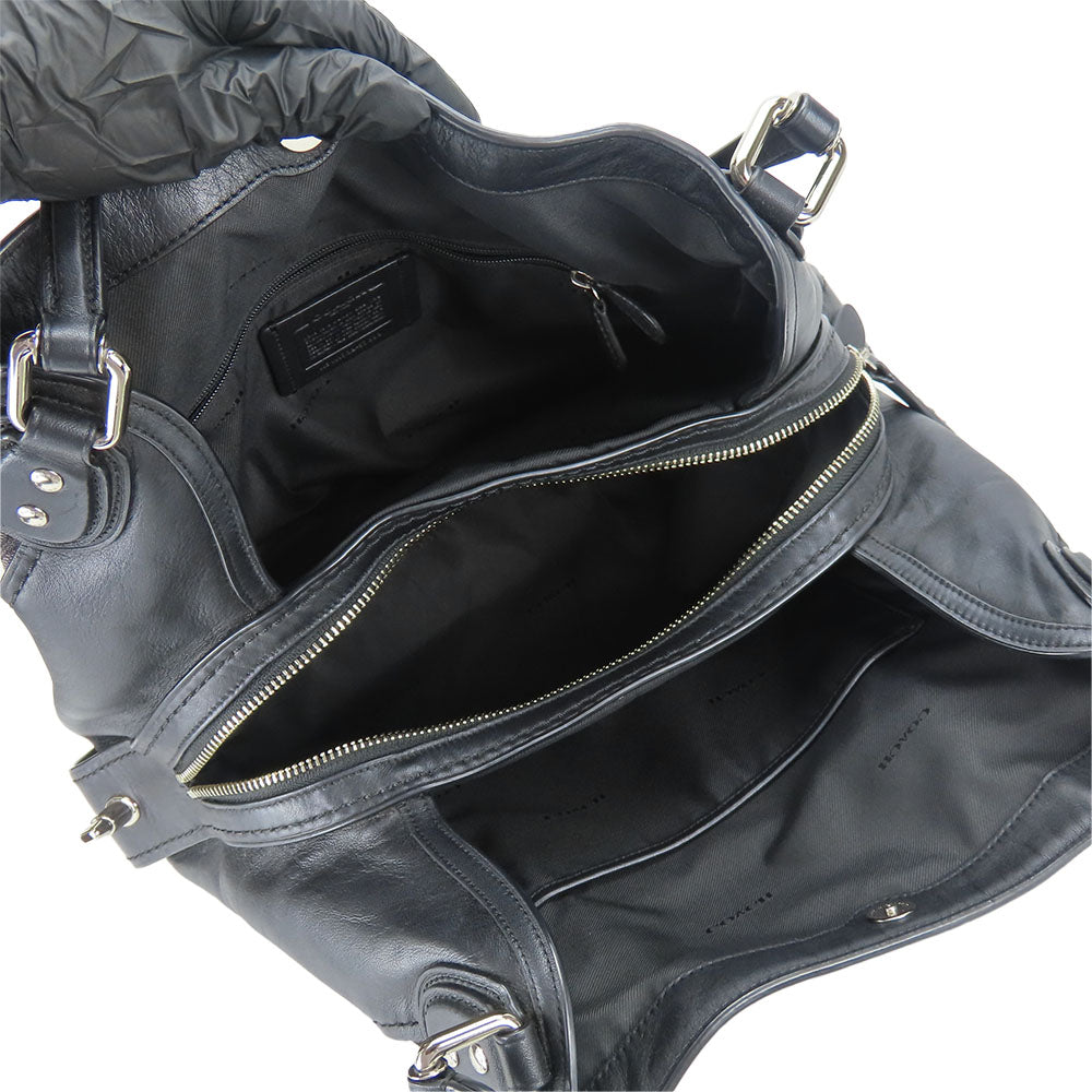 COACH Handbag 57933 Canvas, Leather black Women Used Authentic