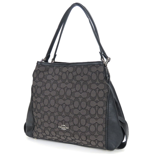 COACH Handbag 57933 Canvas, Leather black Women Used Authentic