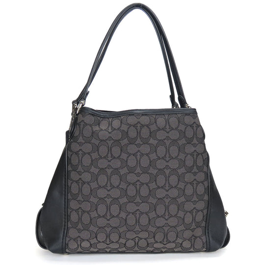 COACH Handbag 57933 Canvas, Leather black Women Used Authentic