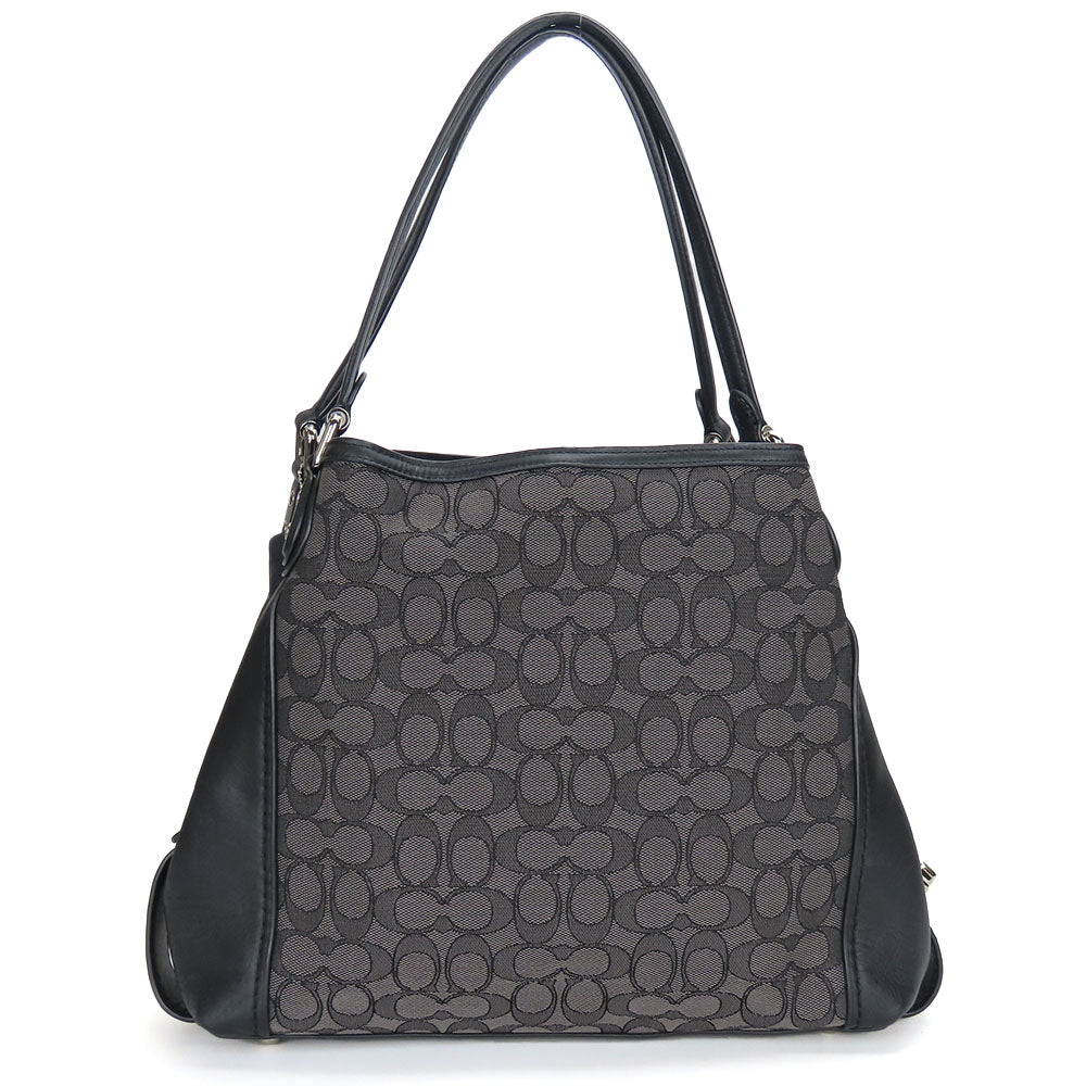 COACH Handbag 57933 Canvas, Leather black Women Used Authentic