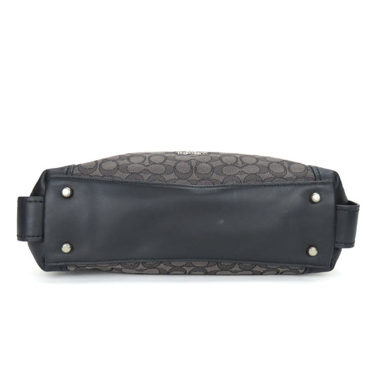 COACH Handbag 57933 Canvas, Leather black Women Used Authentic