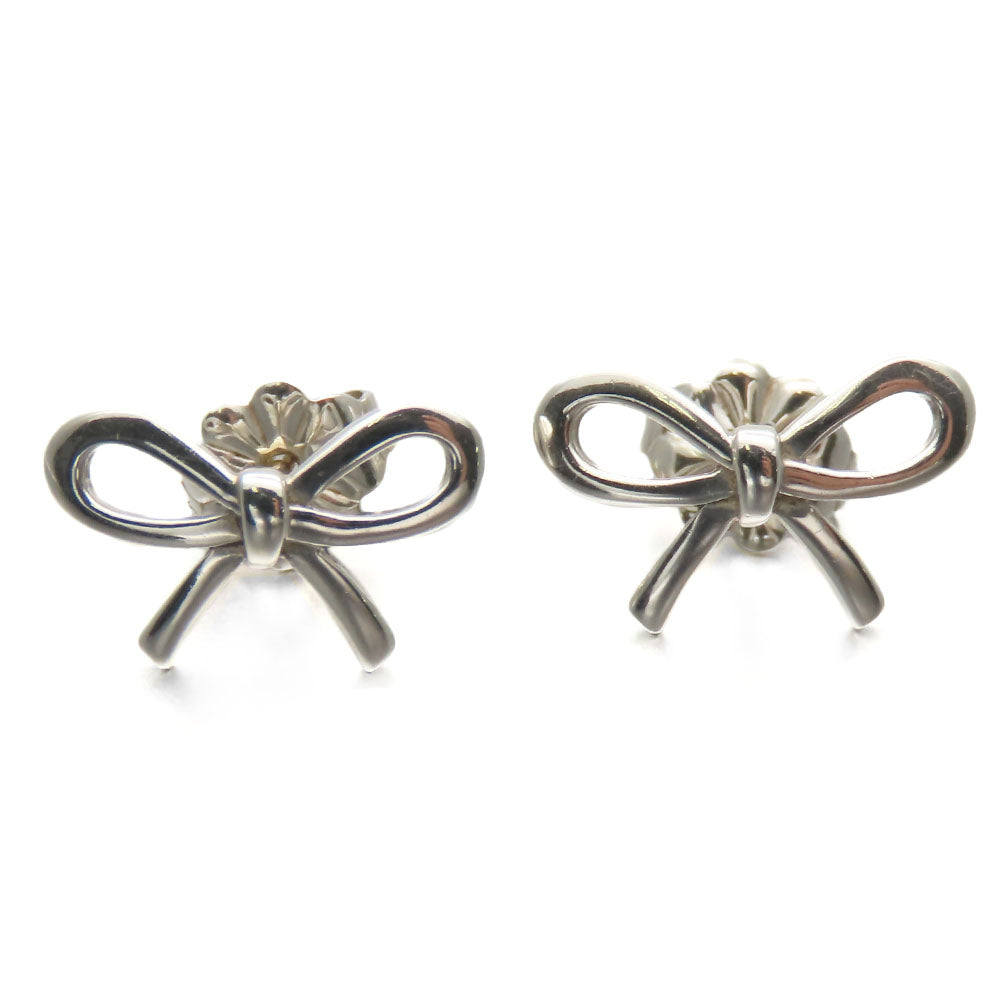 TIFFANY&Co. Pierce Silver925 Silver Bow ribbon Women Used Authentic