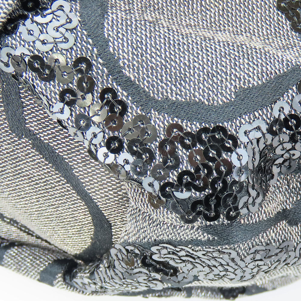 COACH Handbag 15940 Canvas, Leather, Sequins black Op Art Madison Women Used Authentic