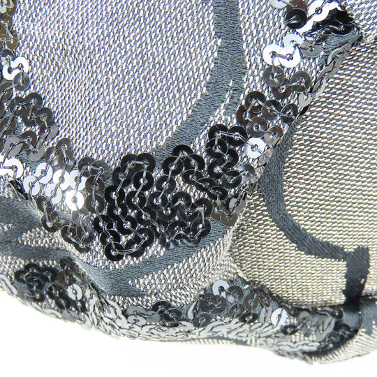 COACH Handbag 15940 Canvas, Leather, Sequins black Op Art Madison Women Used Authentic