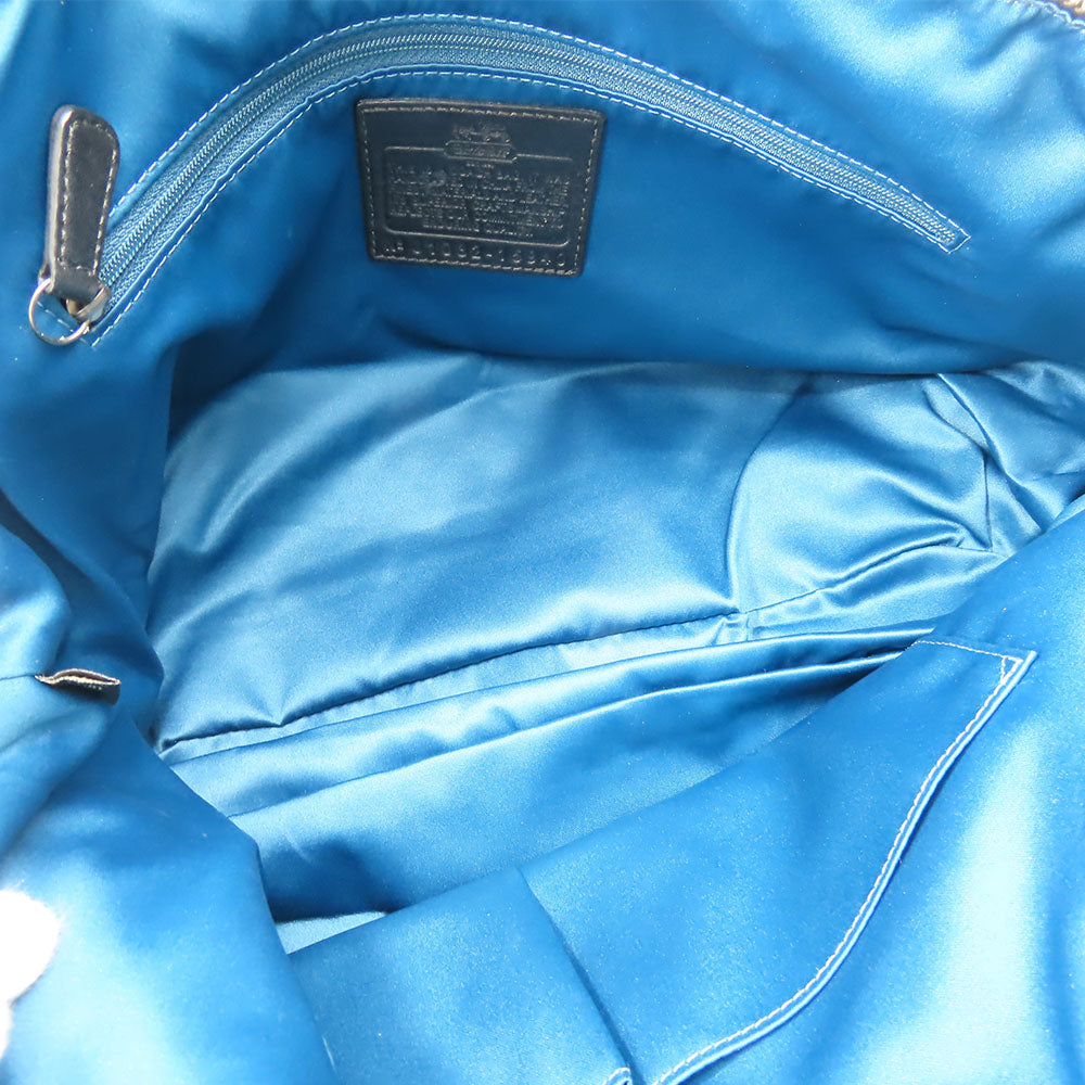 COACH Handbag 15940 Canvas, Leather, Sequins black Op Art Madison Women Used Authentic