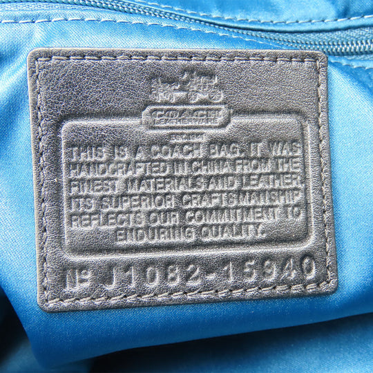 COACH Handbag 15940 Canvas, Leather, Sequins black Op Art Madison Women Used Authentic