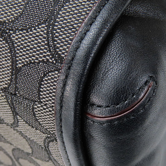 COACH Tote Bag F36424 Canvas, Leather black Phoebe Women Used Authentic