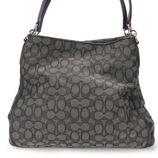 COACH Tote Bag F36424 Canvas, Leather black Phoebe Women Used Authentic