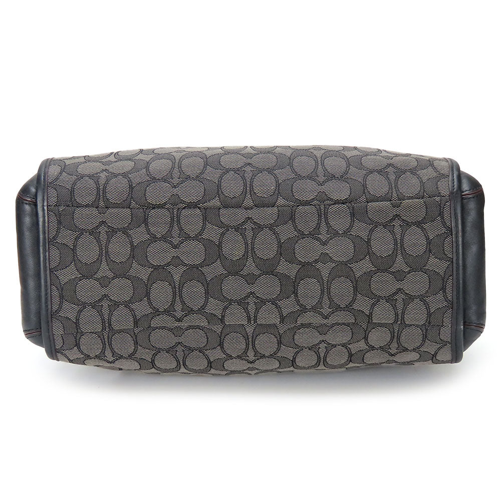 COACH Tote Bag F36424 Canvas, Leather black Phoebe Women Used Authentic