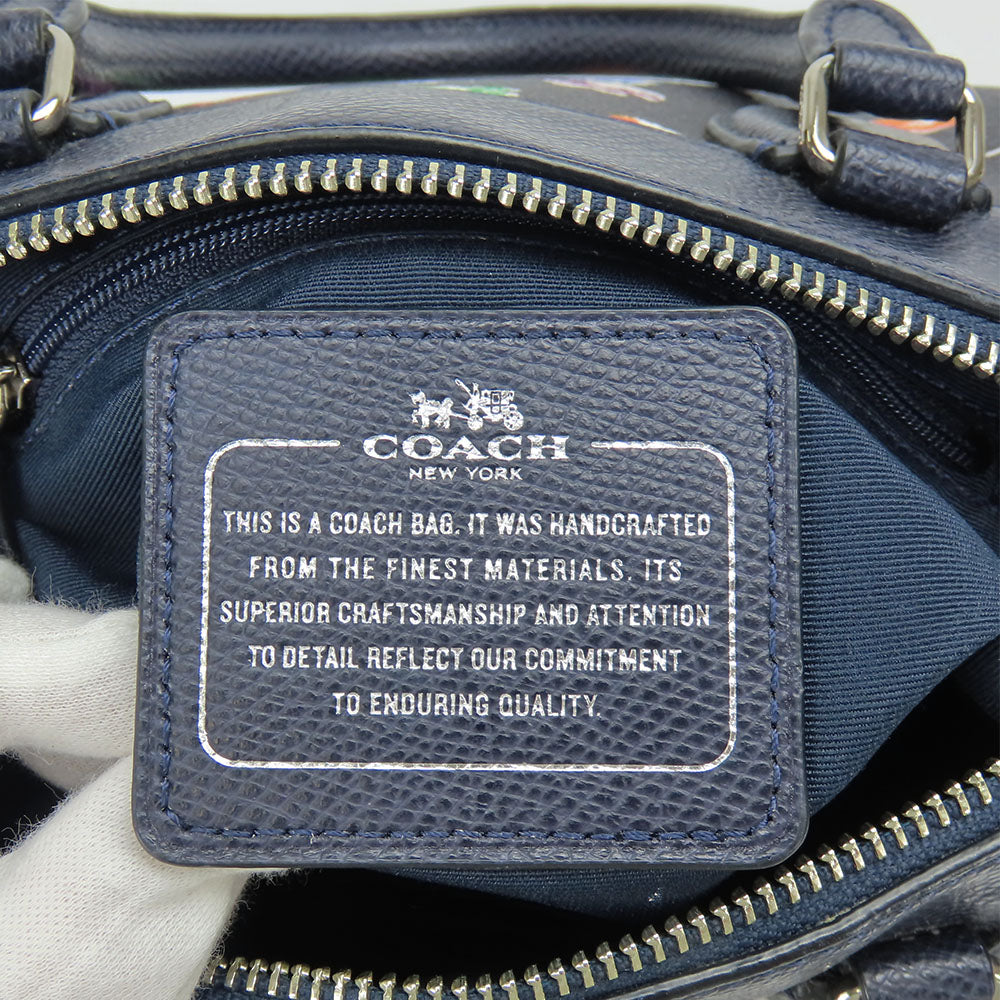 COACH Handbag F37491 Leather, PVC black Women Used Authentic