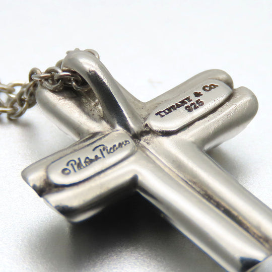 TIFFANY&Co. Necklace Silver925 Silver Tenderness Heart Cross Women Used Authentic