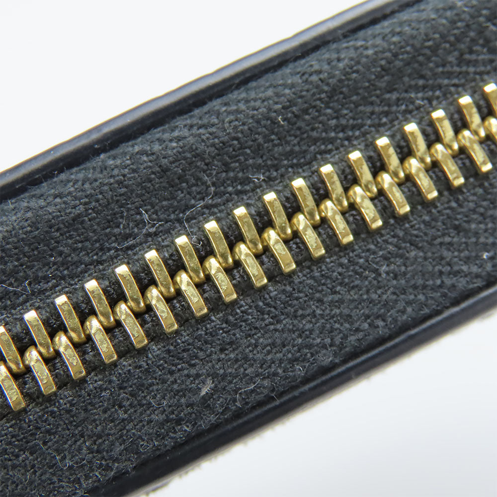 GUCCI Long Wallet Purse 523154 leather black Sherry line Women Used Authentic