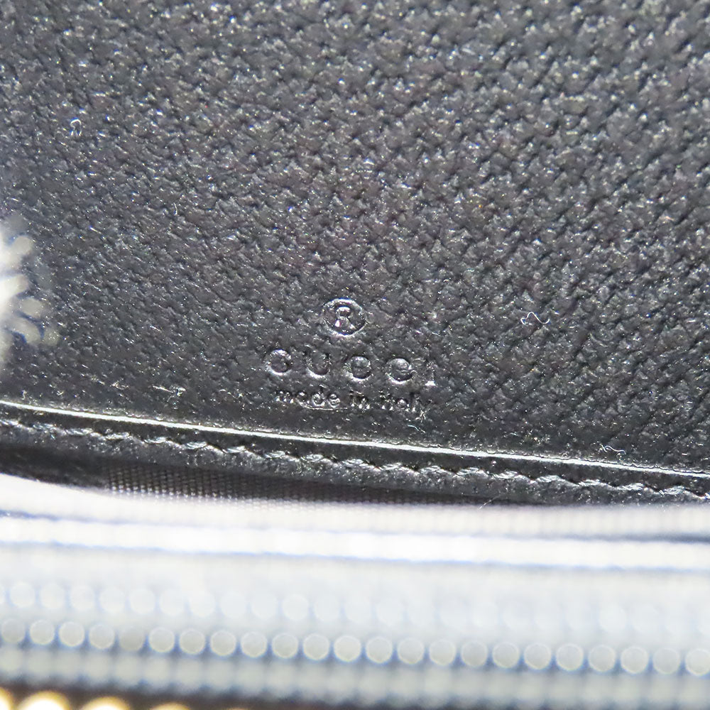 GUCCI Long Wallet Purse 523154 leather black Sherry line Women Used Authentic