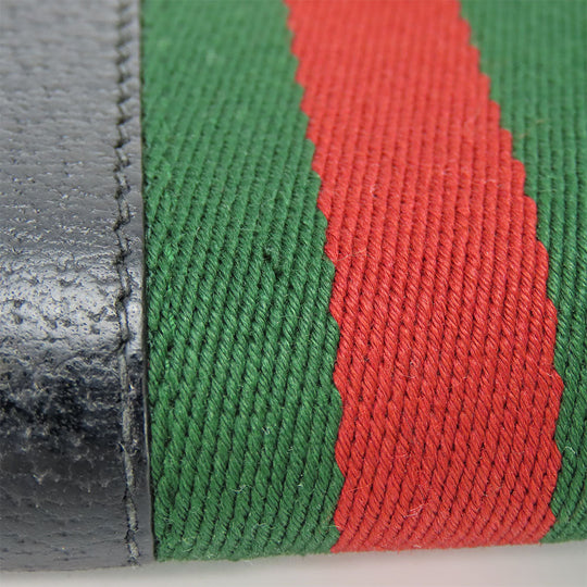 GUCCI Long Wallet Purse 523154 leather black Sherry line Women Used Authentic