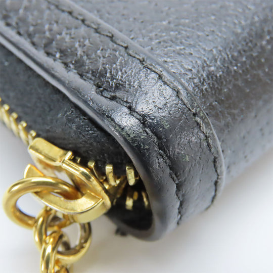 GUCCI Long Wallet Purse 523154 leather black Sherry line Women Used Authentic