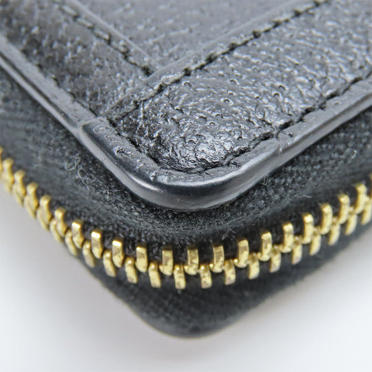 GUCCI Long Wallet Purse 523154 leather black Sherry line Women Used Authentic