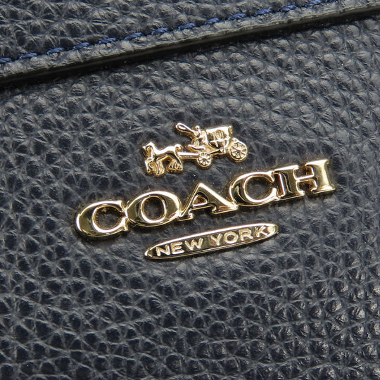 COACH Tote Bag F54687 leather Navy Women Used Authentic