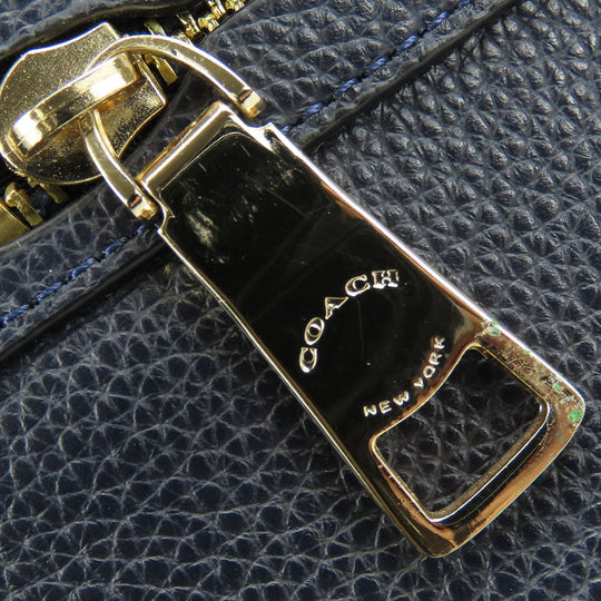 COACH Tote Bag F54687 leather Navy Women Used Authentic