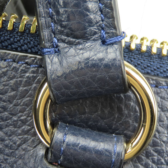 COACH Tote Bag F54687 leather Navy Women Used Authentic