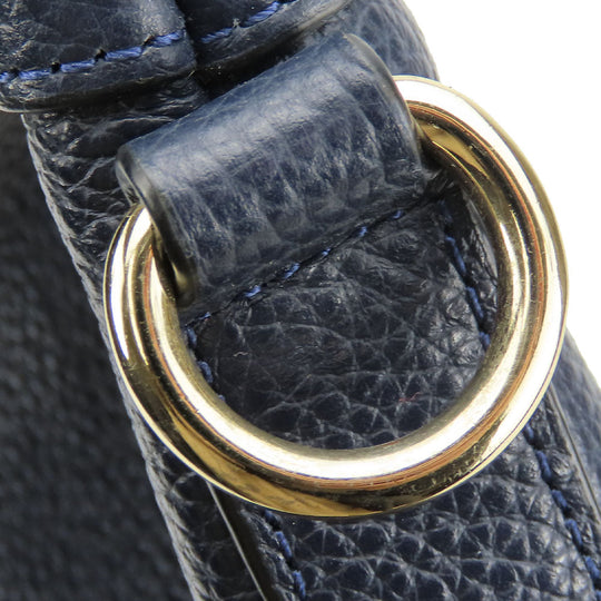 COACH Tote Bag F54687 leather Navy Women Used Authentic