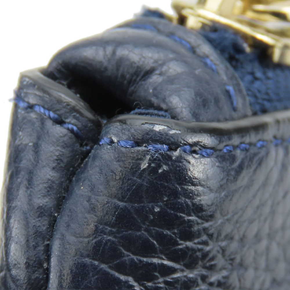 COACH Tote Bag F54687 leather Navy Women Used Authentic