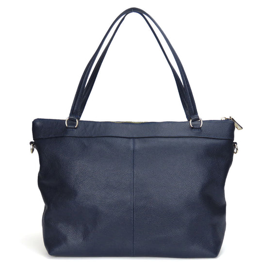 COACH Tote Bag F54687 leather Navy Women Used Authentic