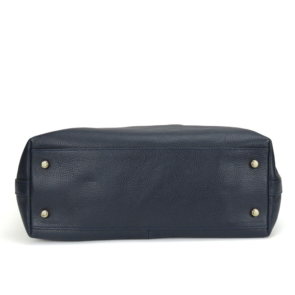 COACH Tote Bag F54687 leather Navy Women Used Authentic