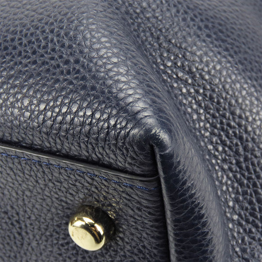 COACH Tote Bag F54687 leather Navy Women Used Authentic