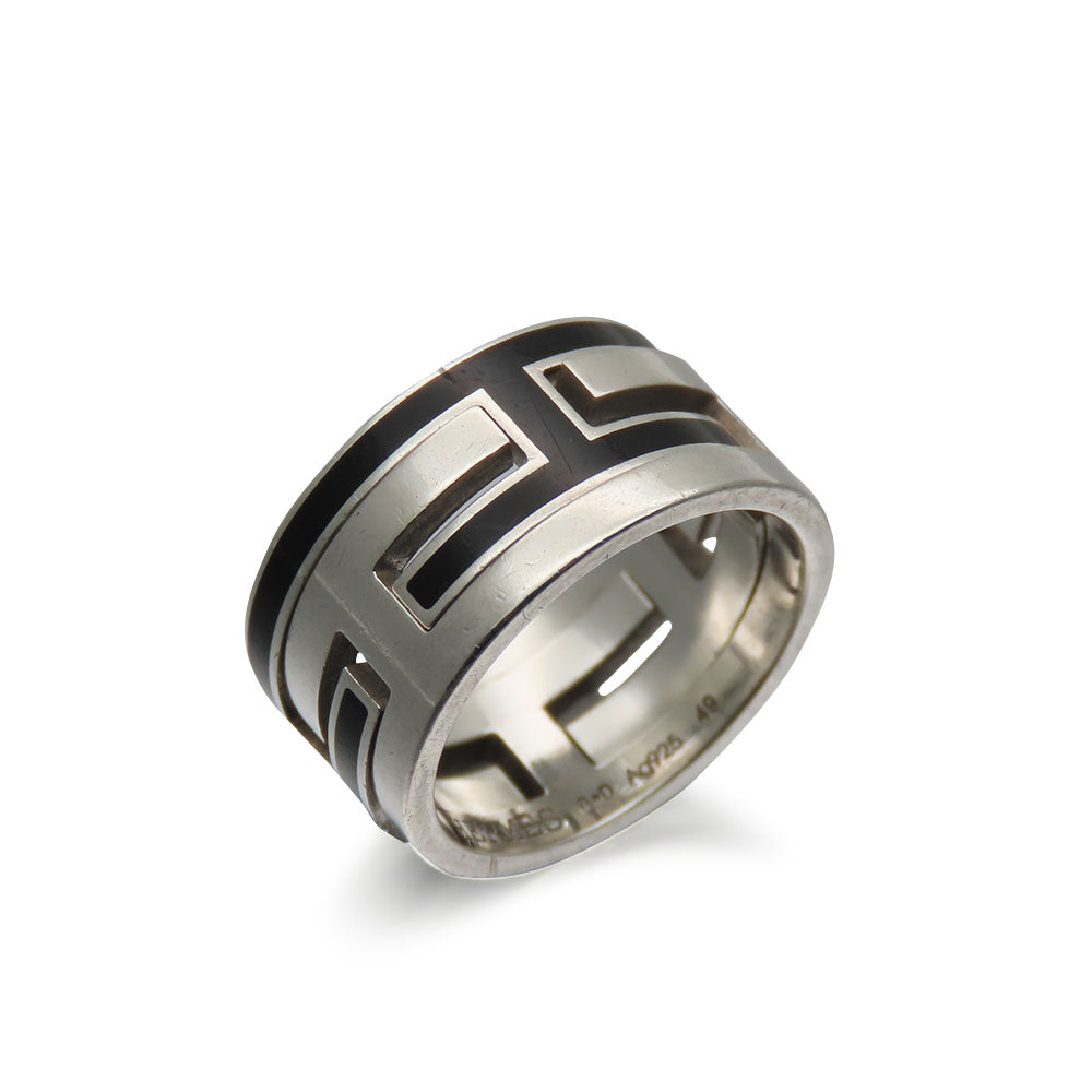HERMES Ring Silver925 black Move ash