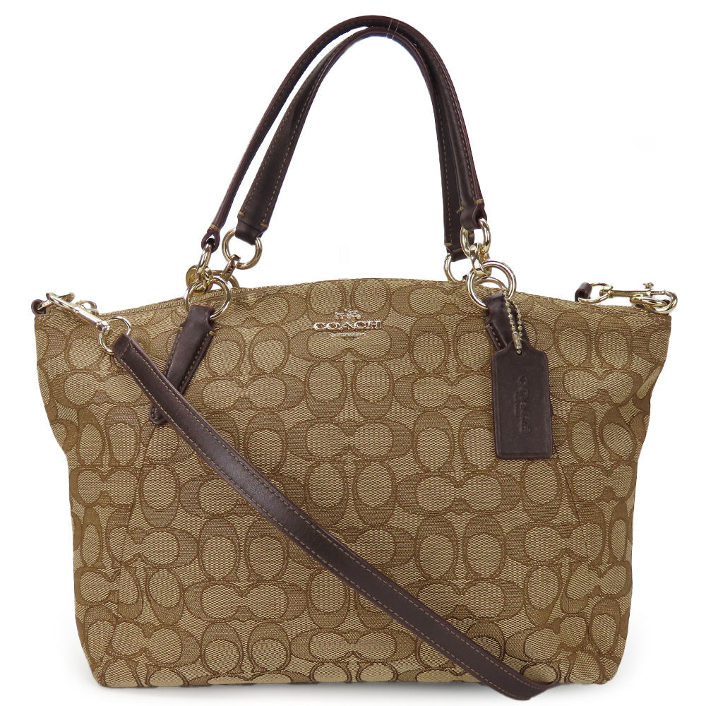 COACH Handbag F36625 Canvas, Leather beige Women Used Authentic