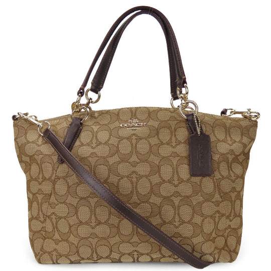 COACH Handbag F36625 Canvas, Leather beige Women Used Authentic