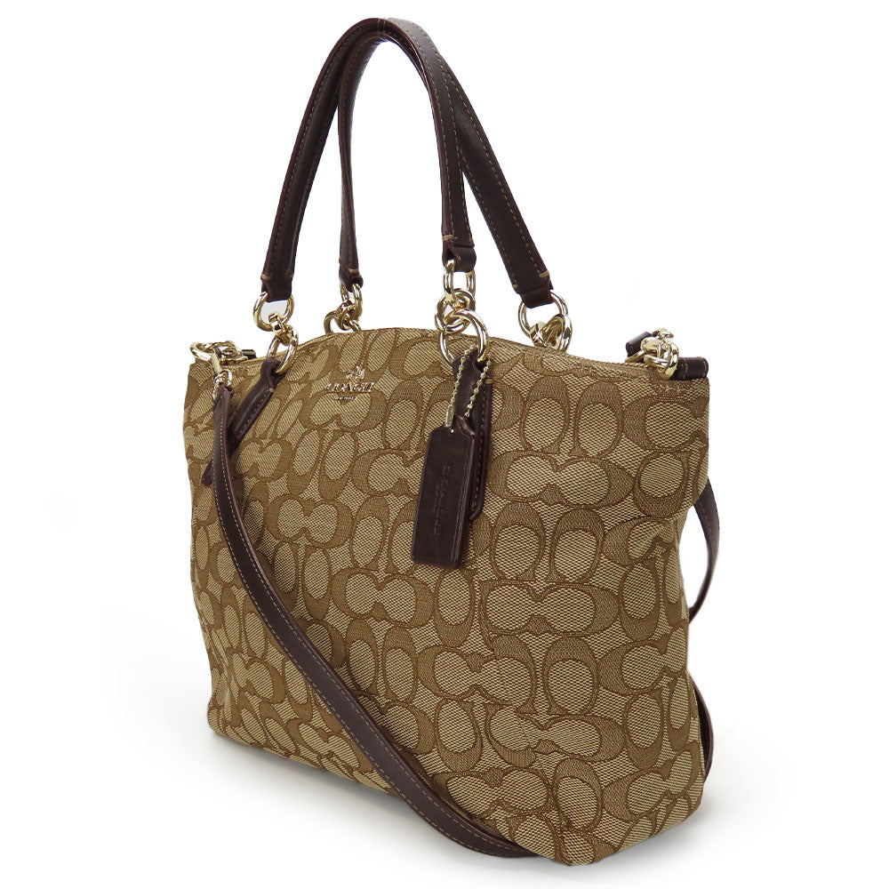 COACH Handbag F36625 Canvas, Leather beige Women Used Authentic