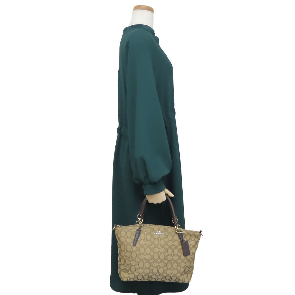 COACH Handbag F36625 Canvas, Leather beige Women Used Authentic