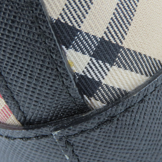 BURBERRY Shoulder Bag Canvas, Leather black Women Used Authentic