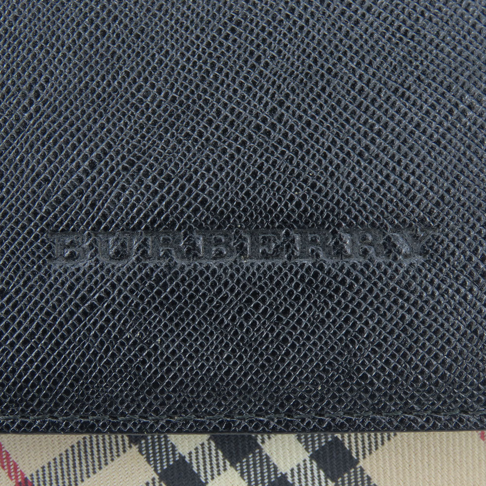 BURBERRY Shoulder Bag Canvas, Leather black Women Used Authentic