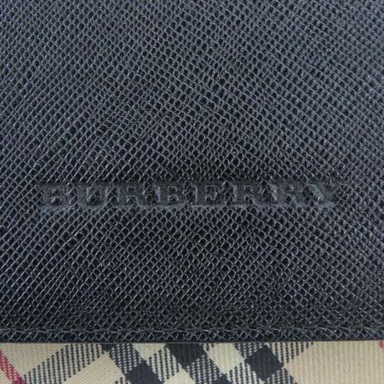 BURBERRY Shoulder Bag Canvas, Leather black Women Used Authentic