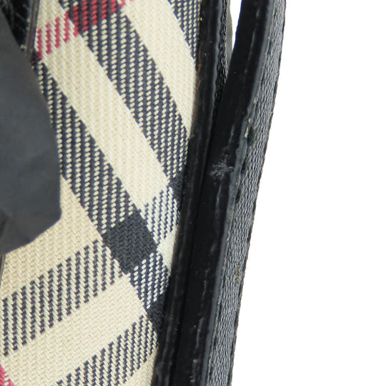 BURBERRY Shoulder Bag Canvas, Leather black Women Used Authentic