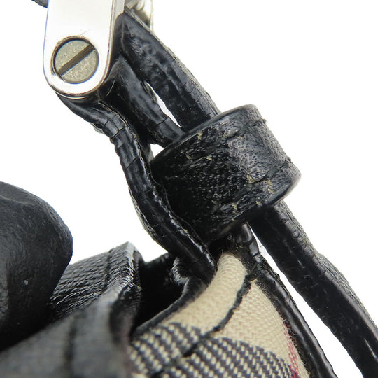 BURBERRY Shoulder Bag Canvas, Leather black Women Used Authentic