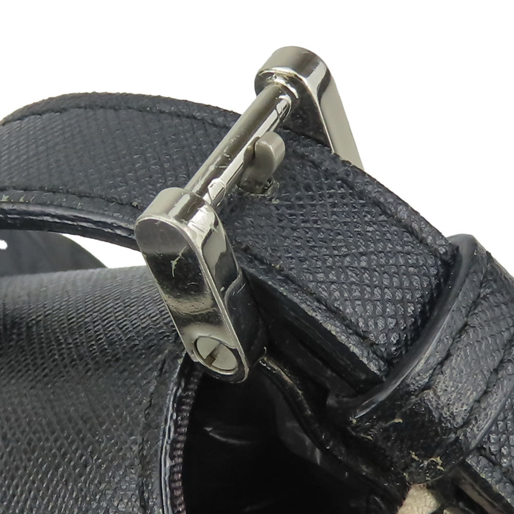 BURBERRY Shoulder Bag Canvas, Leather black Women Used Authentic