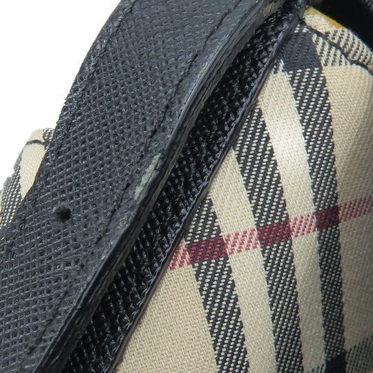 BURBERRY Shoulder Bag Canvas, Leather black Women Used Authentic