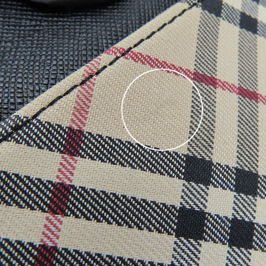 BURBERRY Shoulder Bag Canvas, Leather black Women Used Authentic