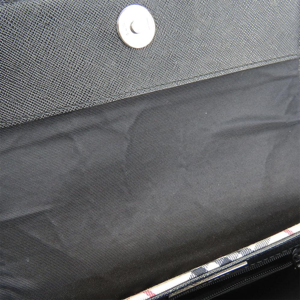 BURBERRY Shoulder Bag Canvas, Leather black Women Used Authentic