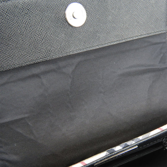 BURBERRY Shoulder Bag Canvas, Leather black Women Used Authentic