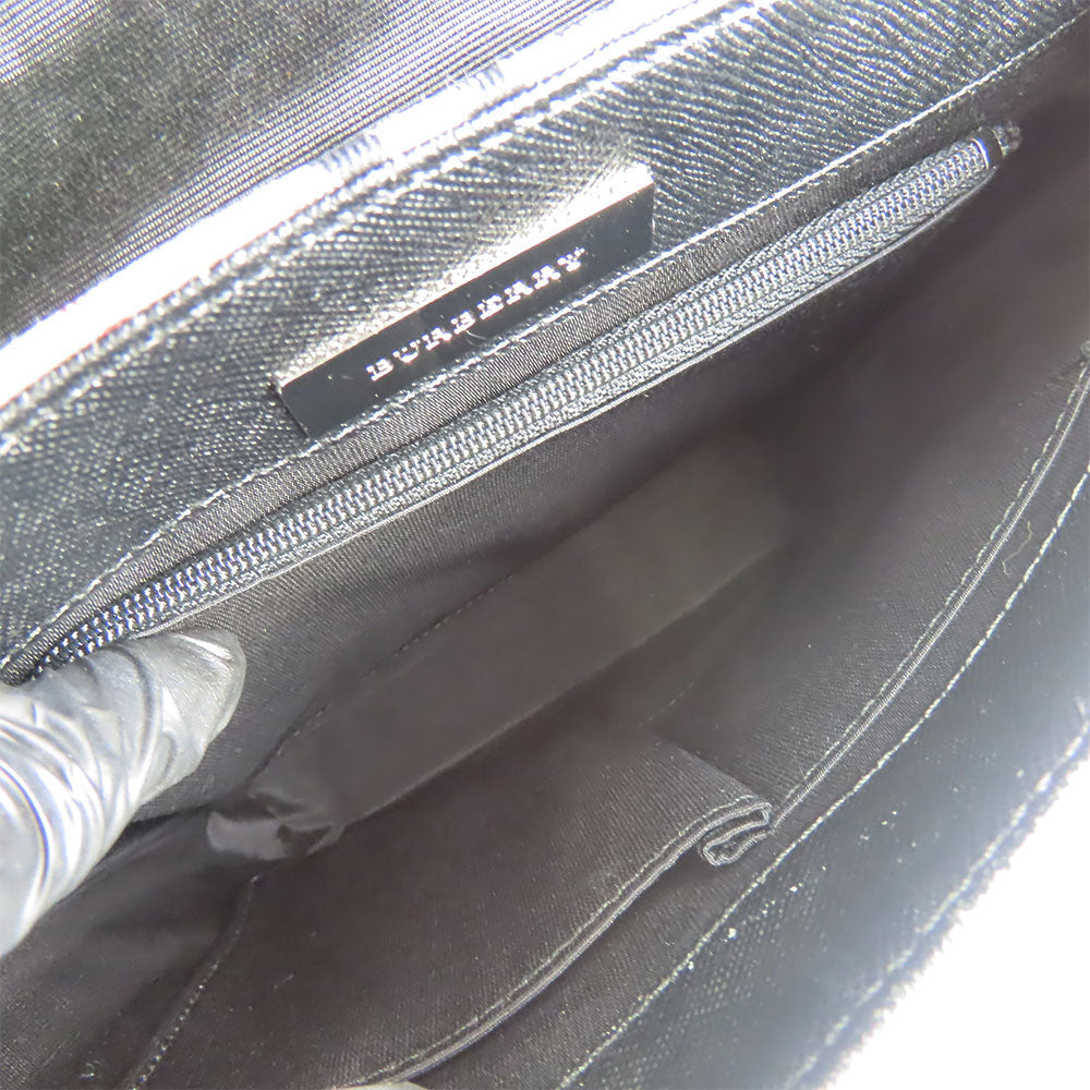 BURBERRY Shoulder Bag Canvas, Leather black Women Used Authentic