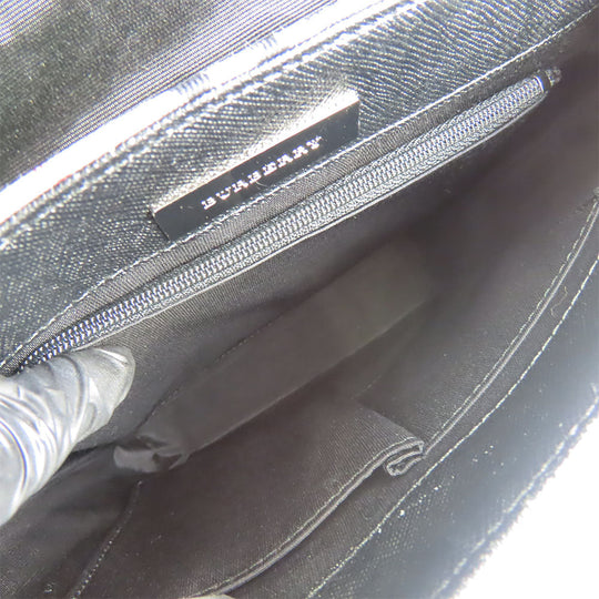 BURBERRY Shoulder Bag Canvas, Leather black Women Used Authentic