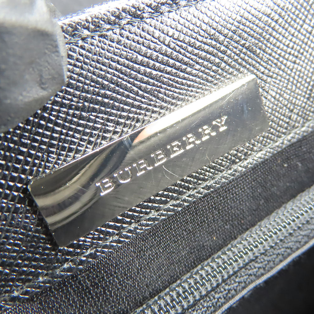 BURBERRY Shoulder Bag Canvas, Leather black Women Used Authentic